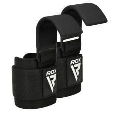 Крюки для тяги на запястье RDX W5 Gym Hook Strap Black Plus (WAN-W5B+)