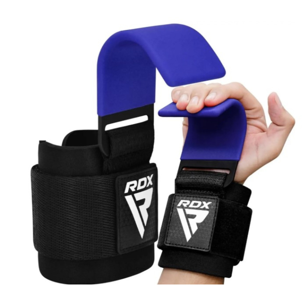 Гаки для тяги на зап'ястя RDX W5 Gym Hook Strap Blue Plus (WAN-W5U+)
