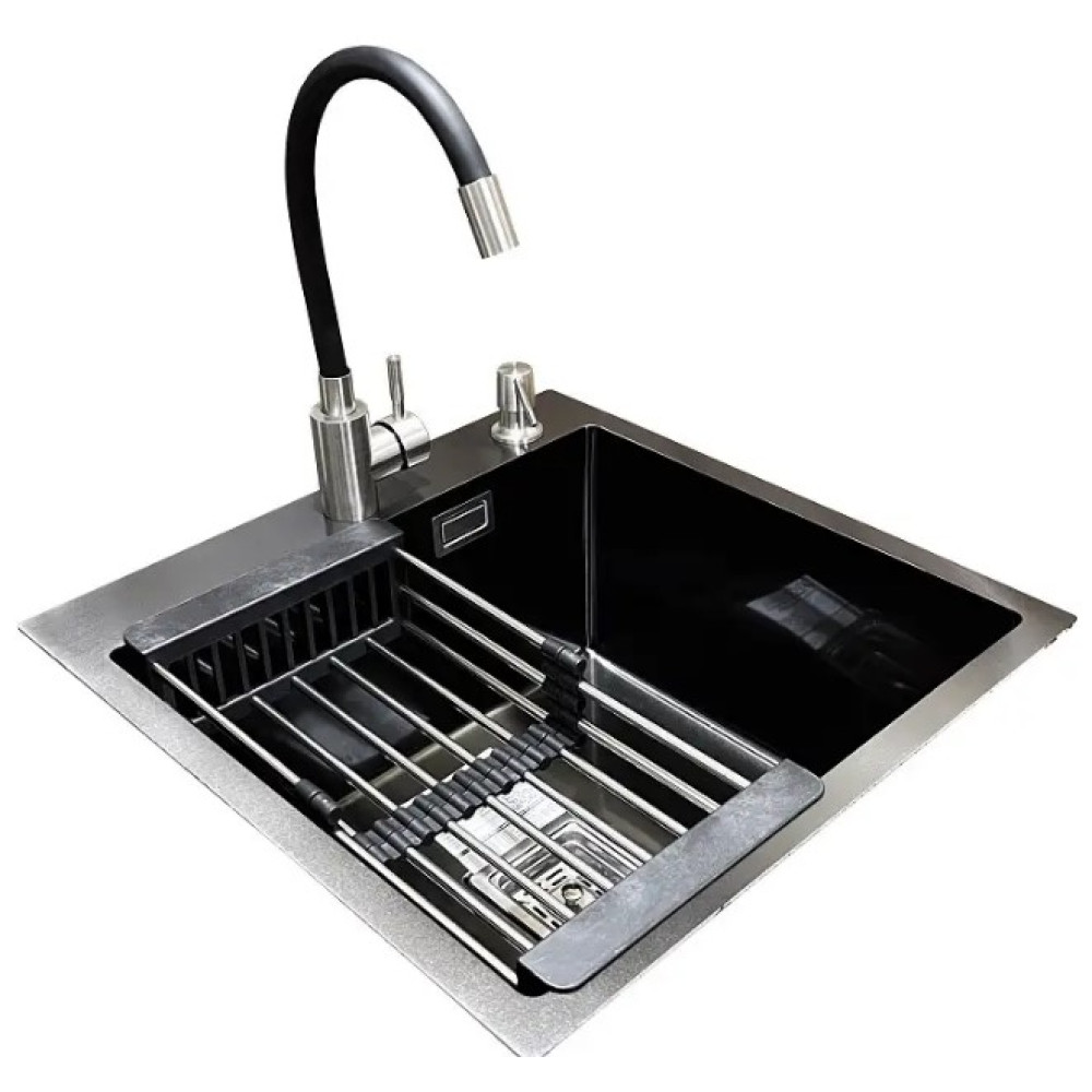 Комплект мийка + змішувач Romzha Arta Nova U-450BL (C) RO41515