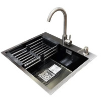 Комплект мийка + змішувач Romzha Arta Nova U-550 Max BL (A) RO41517