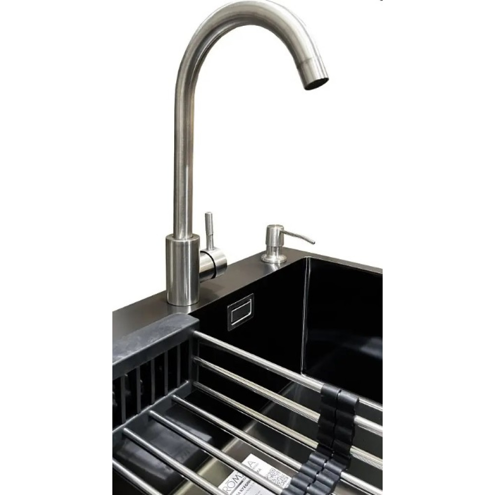 Комплект мийка + змішувач Romzha Arta Nova U-550 Max BL (A) RO41517