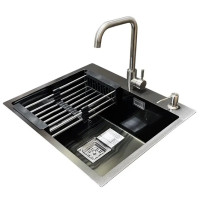 Комплект мойка+смеситель Romzha Arta Nova U-550 Max BL(B) RO41518