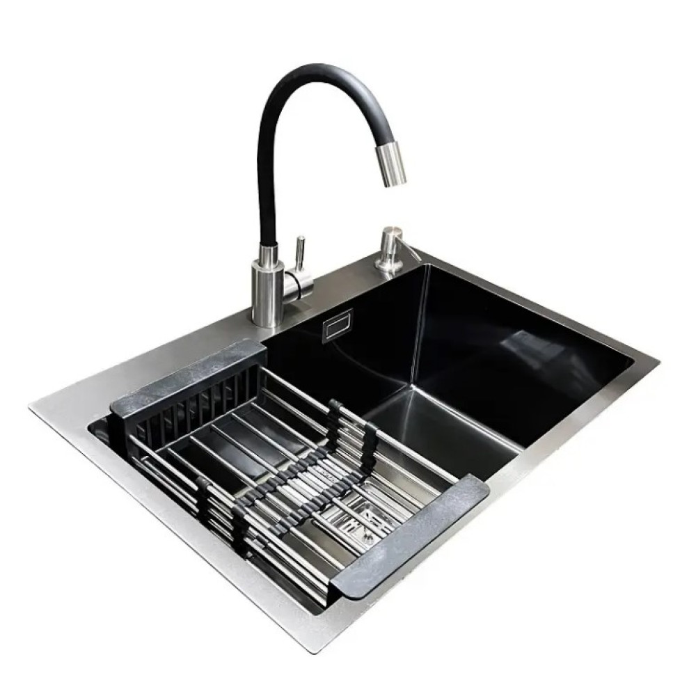 Комплект мийка + змішувач Romzha Arta Nova U-600 BL (C) RO41522