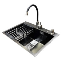 Комплект мойка + смеситель Romzha Arta Nova U-600 BL(C) RO41522