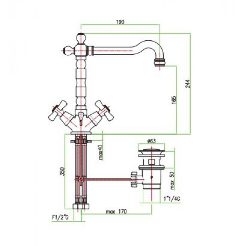 Змішувач для умивальника Santan MARGOT 26CR0625