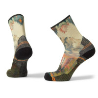 Термошкарпетки жіночі Smartwool Women's Performance Hike Light Cushion Mountain Print Crew Natural S