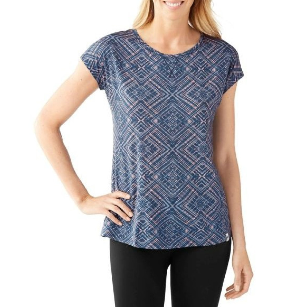 Термофутболка жіноча Smartwool Wm's Merino 150 Pattern Tee Dark Blue Steel XS