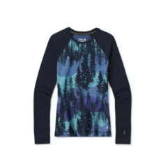 Кофта женская Smartwool Women's Merino 250 Baselayer Pattern Crew Boxed Deep Navy Pinwheel L