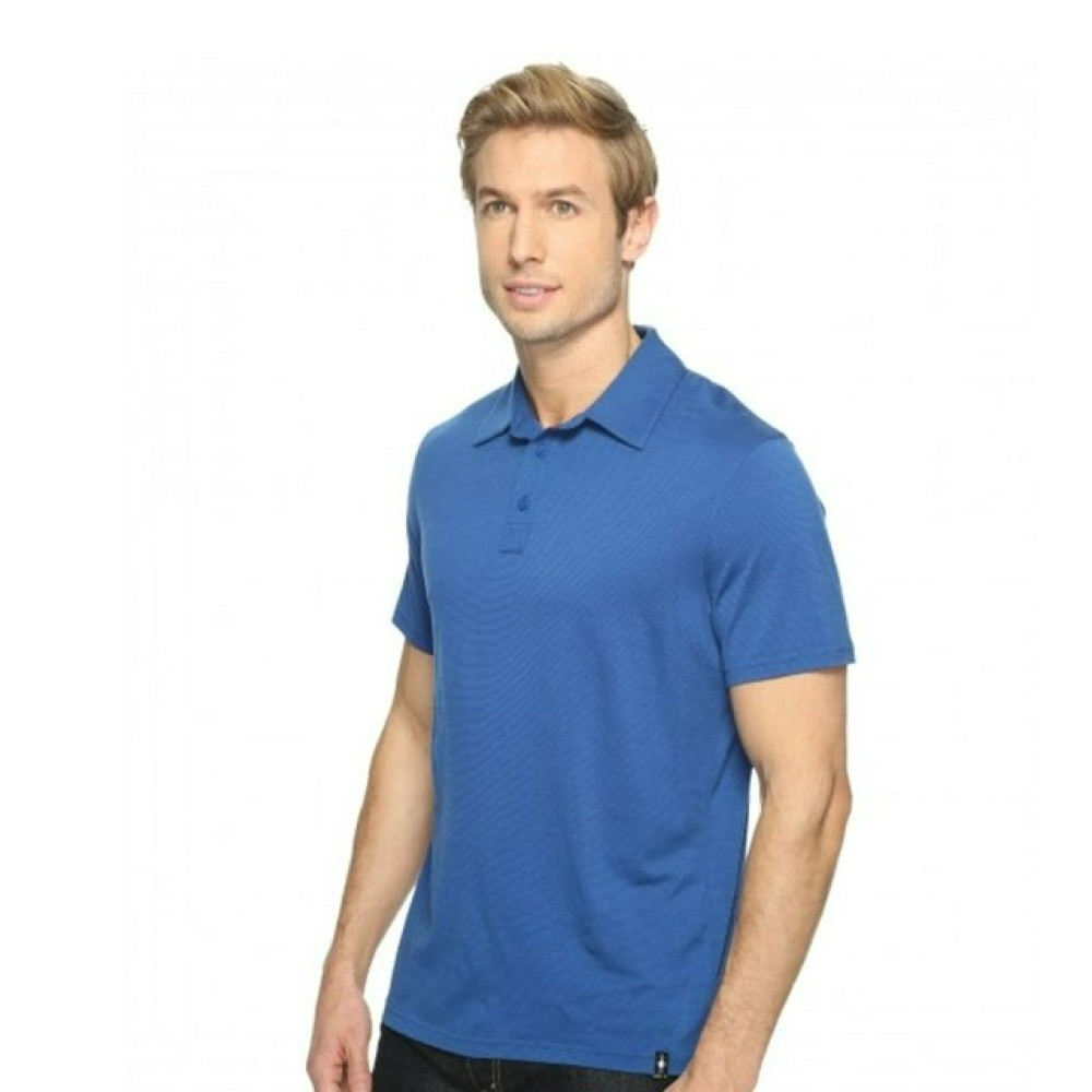 Термофутболка чоловіча Smartwool Men's Merino 150 Pattern Polo Dark Blue L