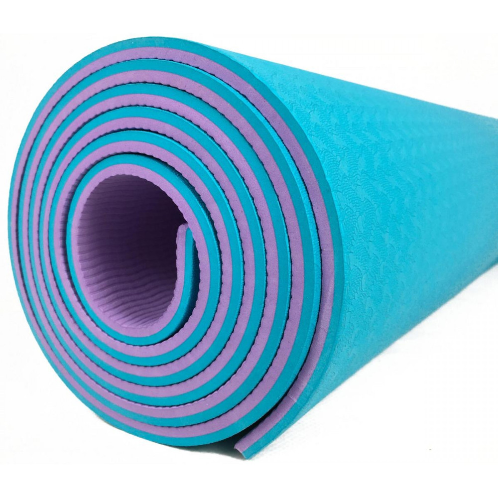 Коврик (мат) для йоги та фітнесу Sportcraft TPE 6 мм Blue/Purple (ES0076)