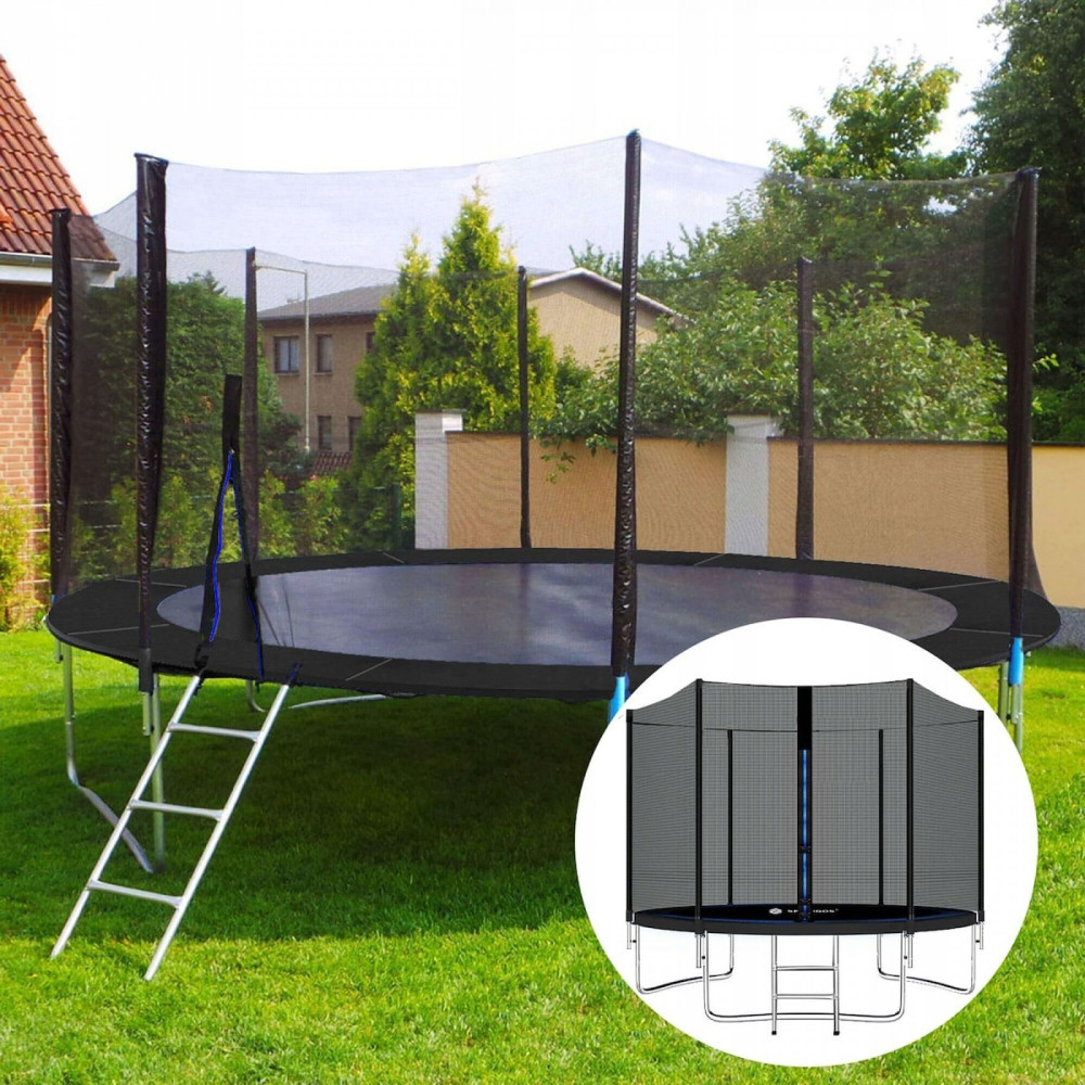 Батут із зовнішньою сіткою Springos 12FT 365 см TP0003 Black