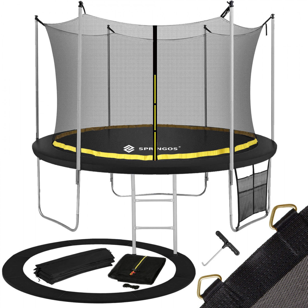 Батут із внутрішньою сіткою Springos 10FT 305 см TP0006 Black