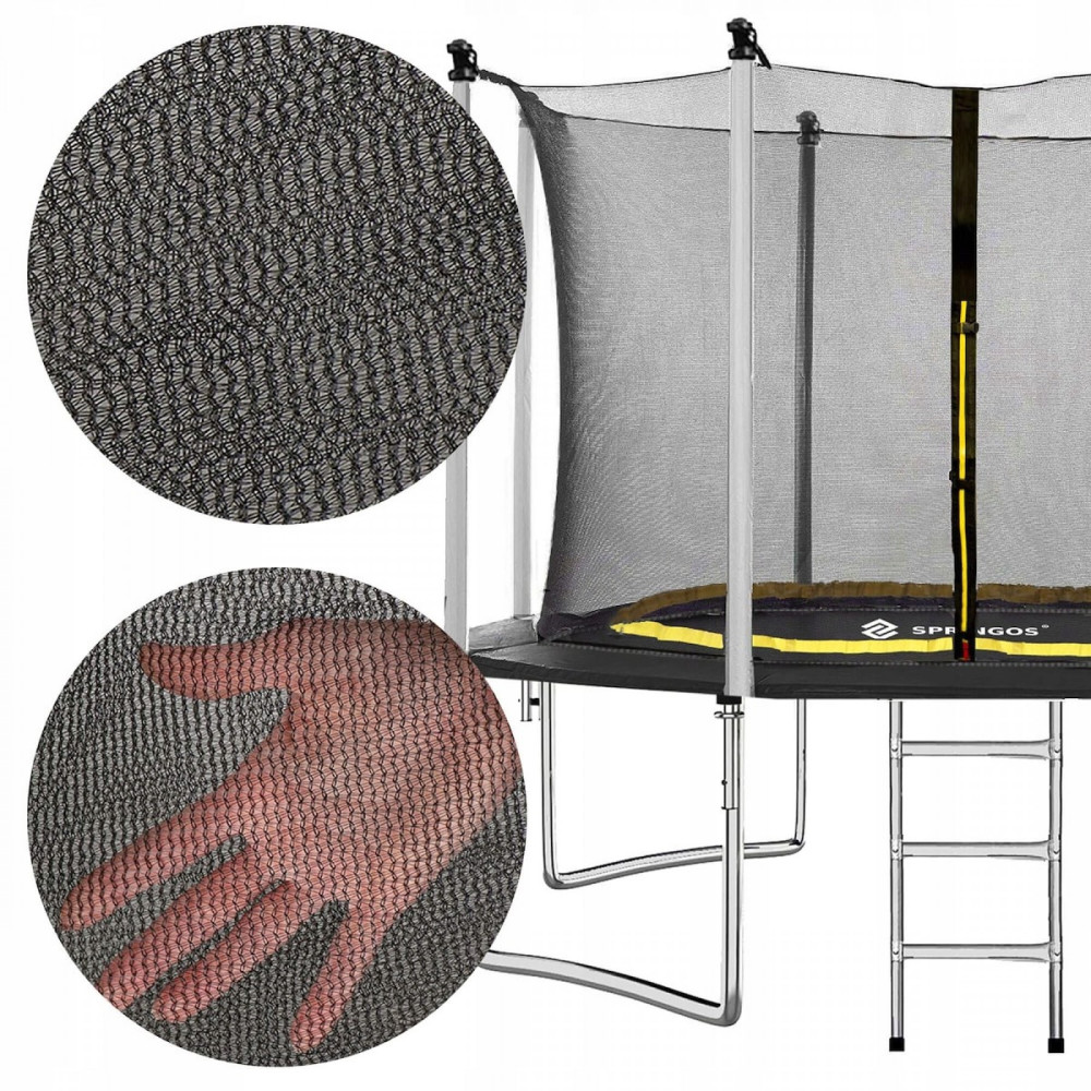 Батут із внутрішньою сіткою Springos 12FT 365 см TP0007 Black