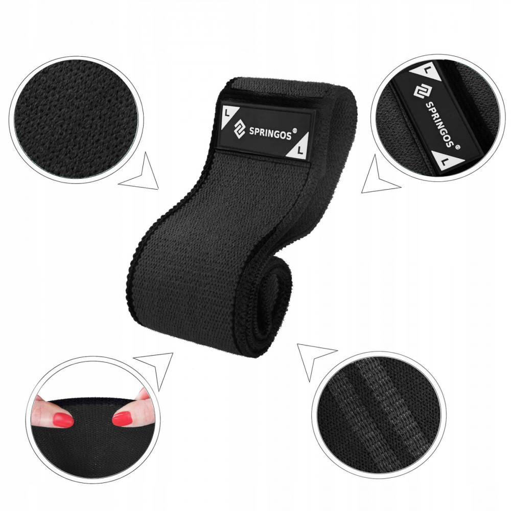 Резинка для фитнеса и спорта Springos Hip Band из ткани Size L (FA0115)