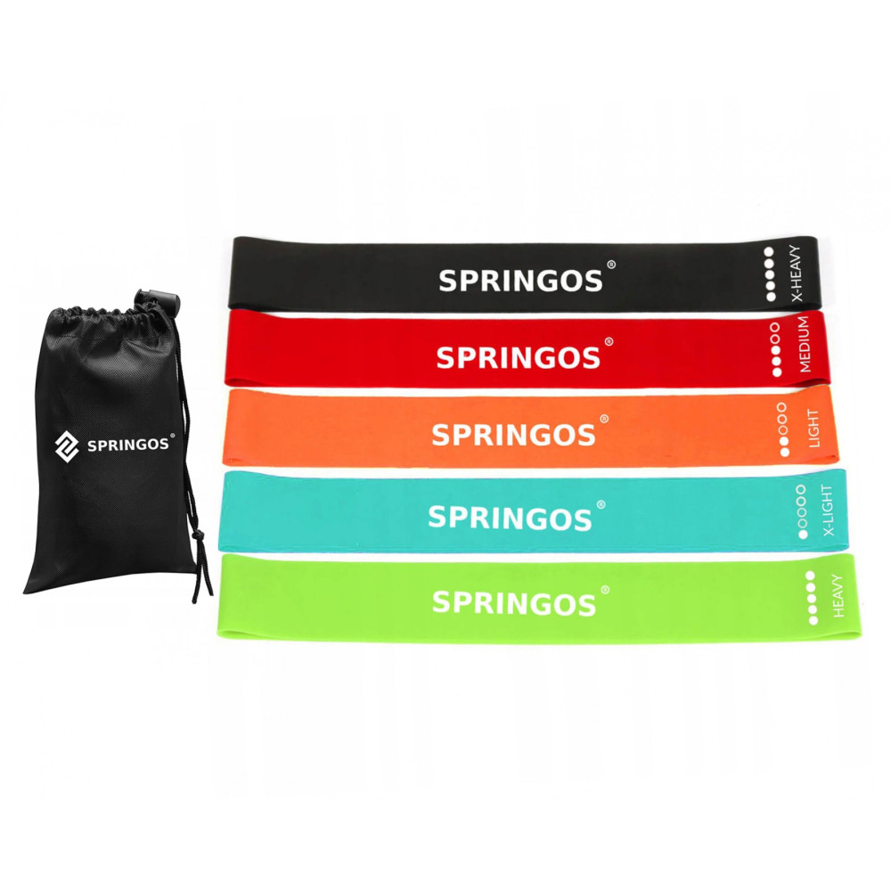 Резинка для фітнесу та спорту (стрічка-еспандер) Springos Mini Power Band 1-25 кг 5 шт (PB0012)