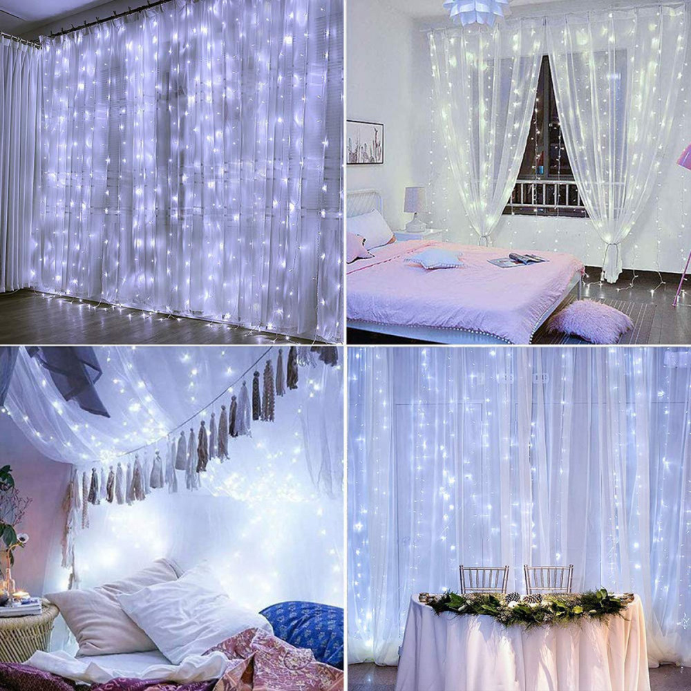 Гірлянда водоспад (штора) Springos 2 x 2 м 400 LED CL0098 Cold White