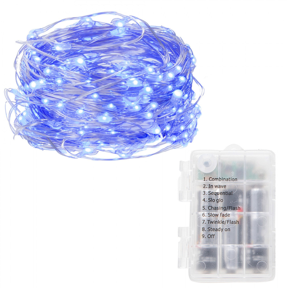 Гірлянда на батарейках Springos 9.9 м 100 LED Pilot CL0103 Blue