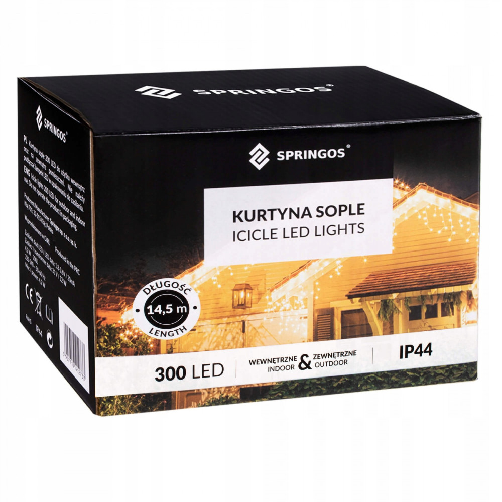 Гирлянда бахрома уличная (наружная) Springos 12 м 300 LED Pilot CL306 Blue