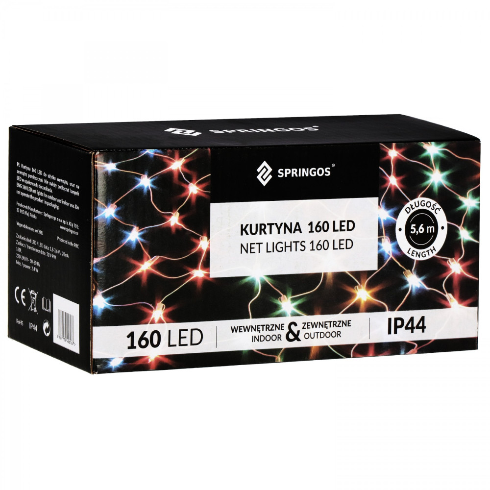 Гирлянда сетка Springos 2 x 2.6 м 160 LED CL4014 Mix