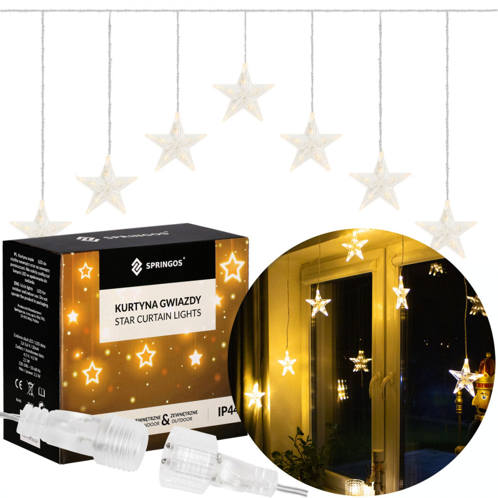 Гірлянда бахрома вулична (зовнішня) Springos 2 м 70 LED CL4016 Warm White