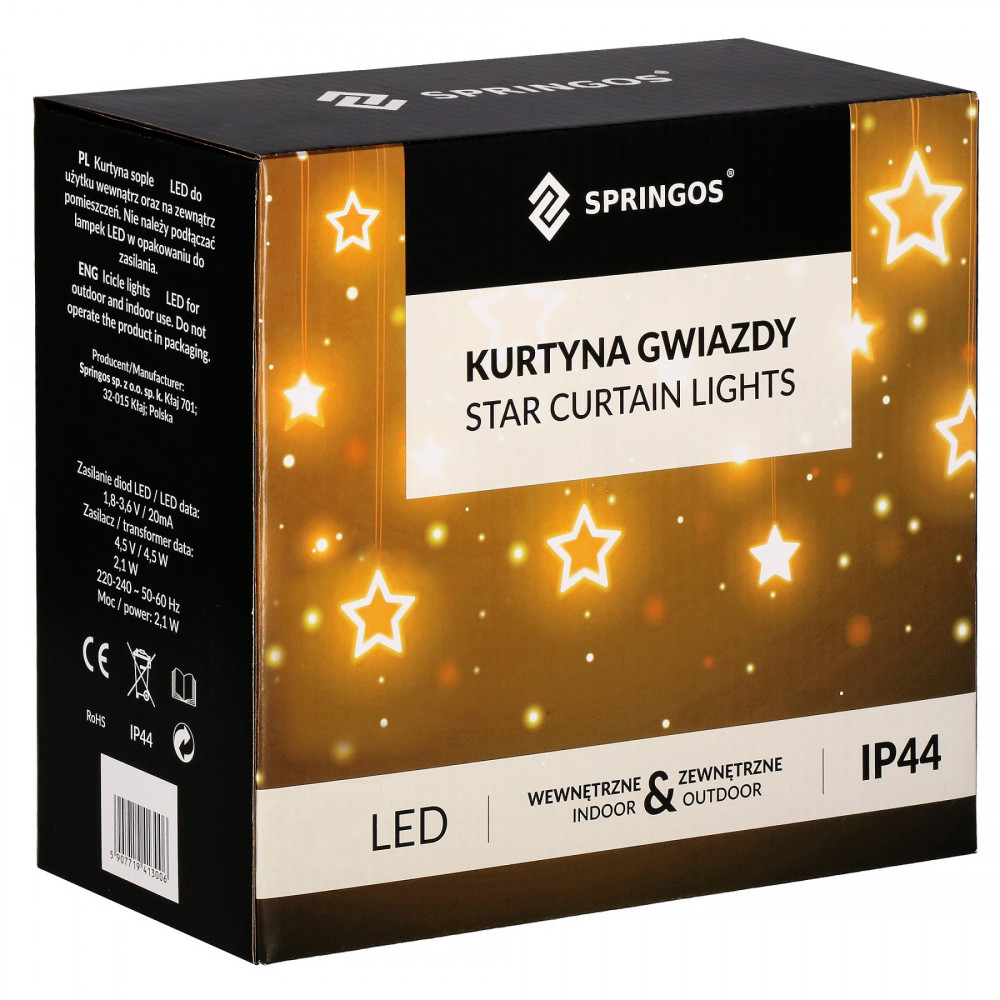 Гірлянда бахрома вулична (зовнішня) Springos 2.7 м 138 LED CL4019 Mix
