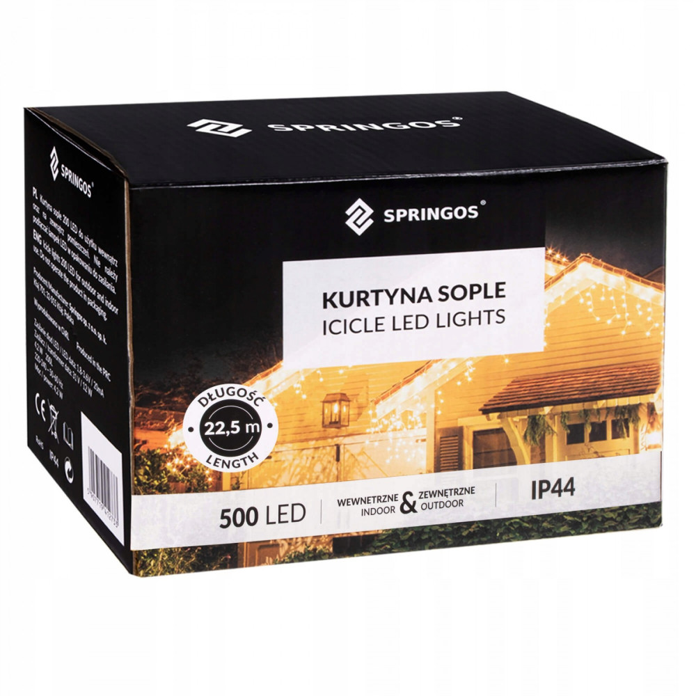Гирлянда бахрома уличная (наружная) Springos 20 м 500 LED CL503 Mix