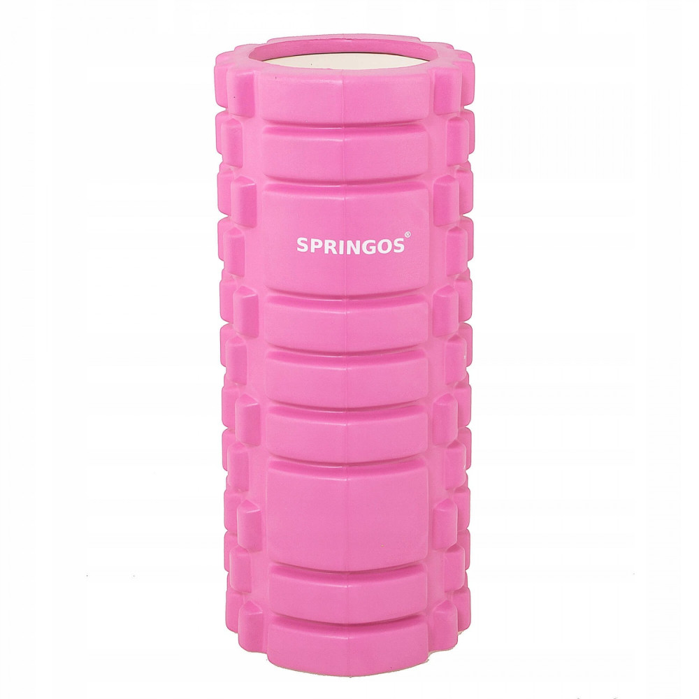 Масажний ролик (валик, роллер) Springos 33 x 14 см Pink (FR0017)