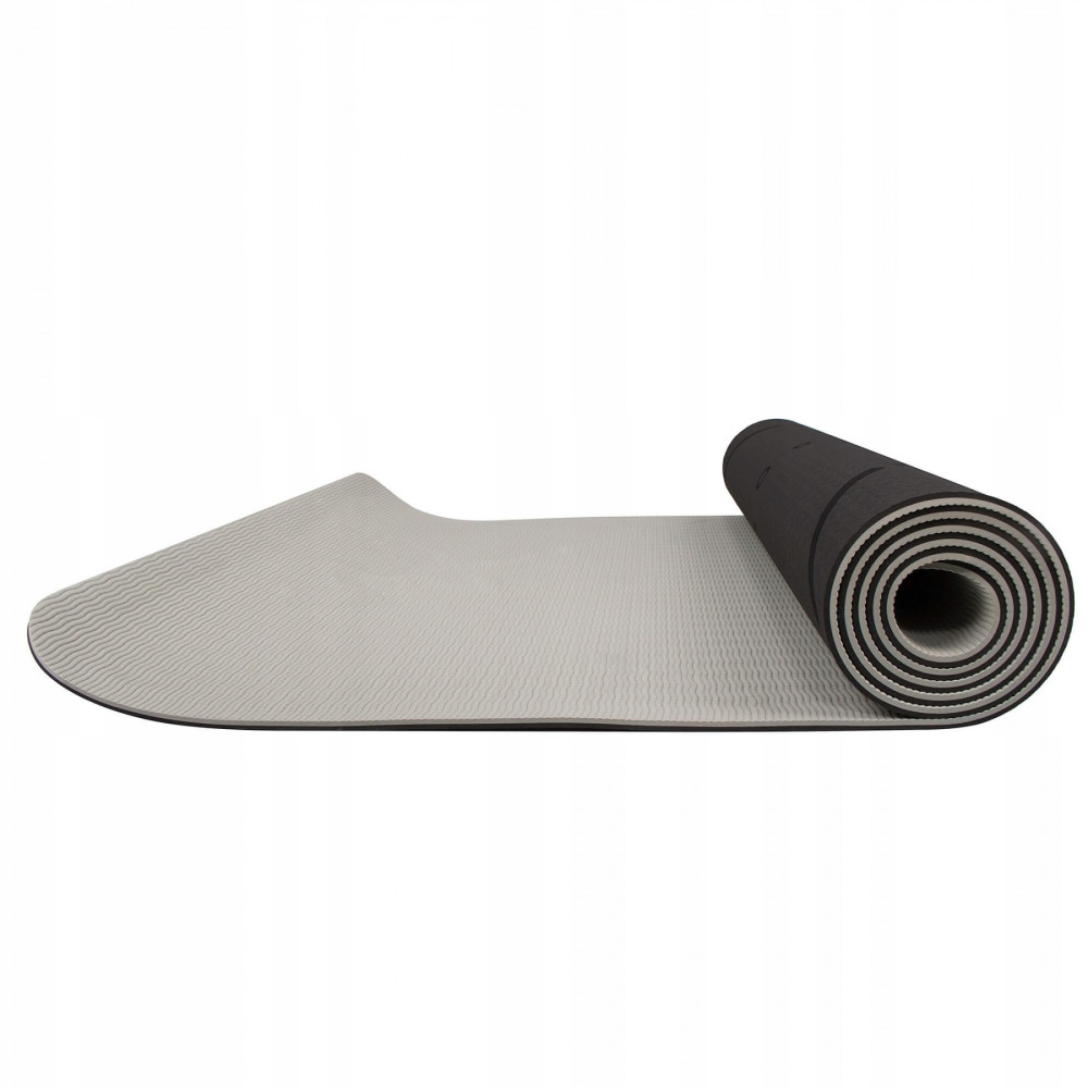 Коврик (мат) для йоги та фітнесу Springos TPE 6 мм Black/Grey (YG0013)