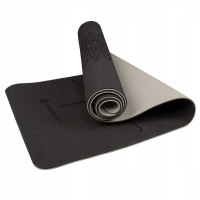 Коврик (мат) для йоги та фітнесу Springos TPE 6 мм Black/Grey (YG0013)