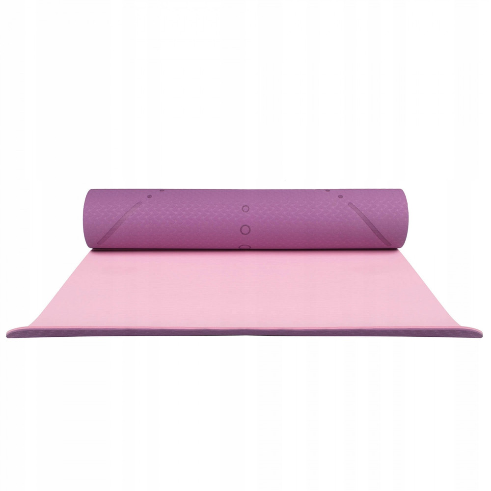 Коврик (мат) для йоги та фітнесу Springos TPE 6 мм Purple/Pink (YG0015)