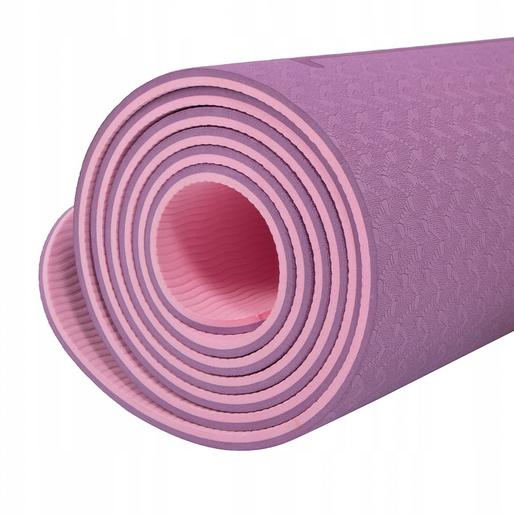 Коврик (мат) для йоги та фітнесу Springos TPE 6 мм Purple/Pink (YG0015)