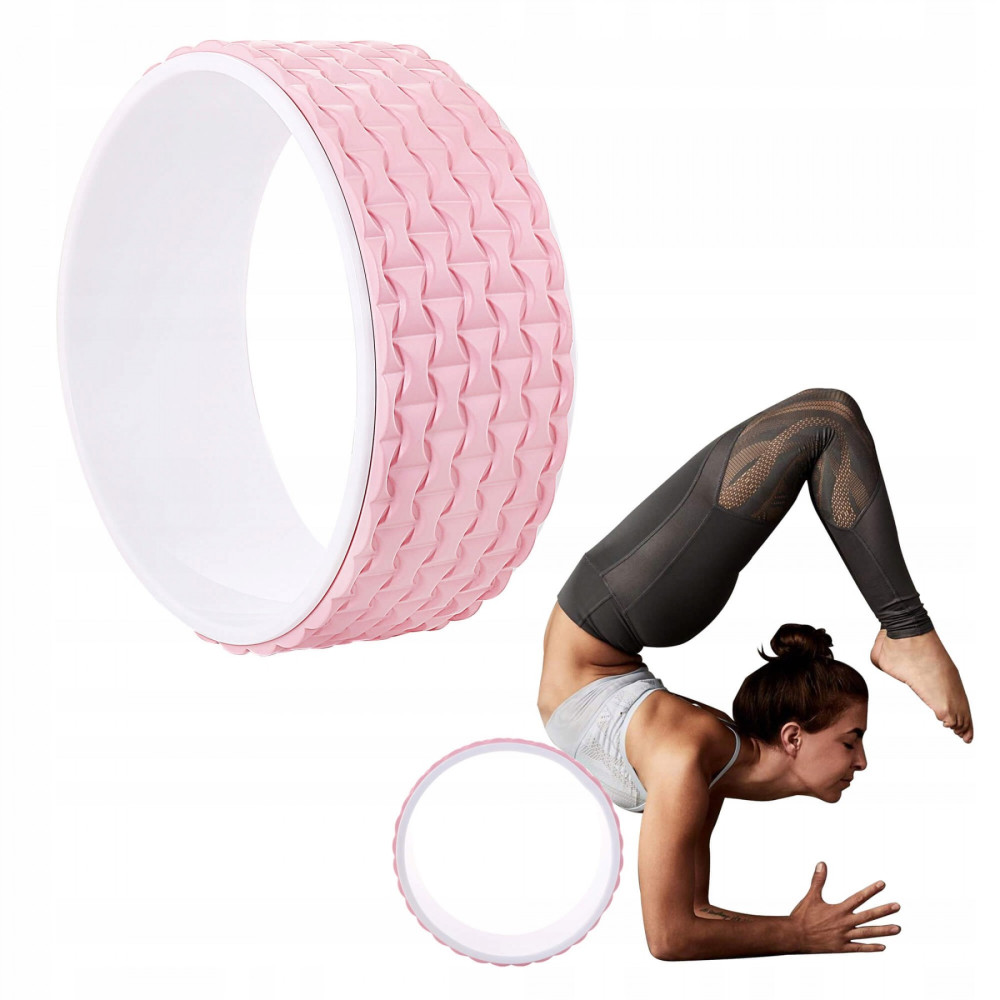 Колесо для йоги та фітнесу Springos Dharma Pink/White (YG0019)