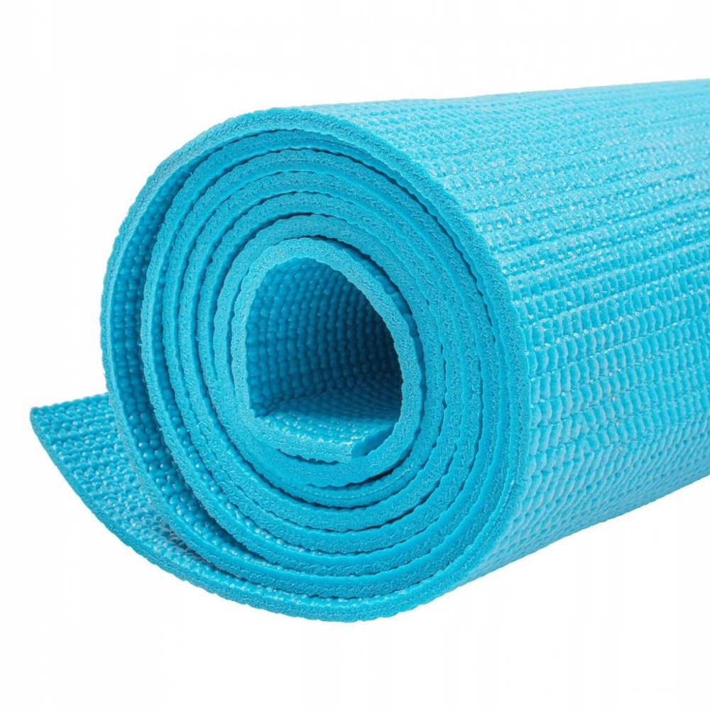 Коврик (мат) для йоги та фітнесу Springos PVC 4 мм Sky Blue (YG0035)