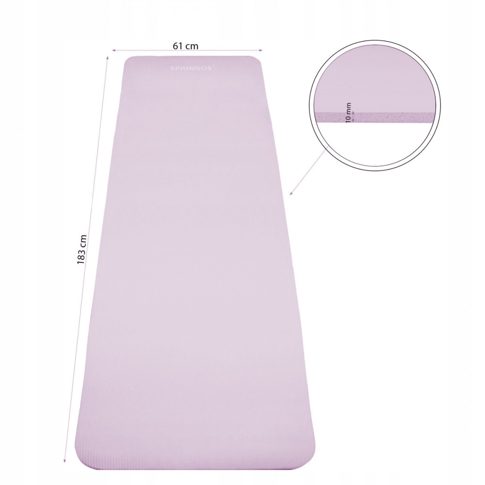 Коврик (мат) для йоги та фітнесу Springos NBR 1 см Purple (YG0038)