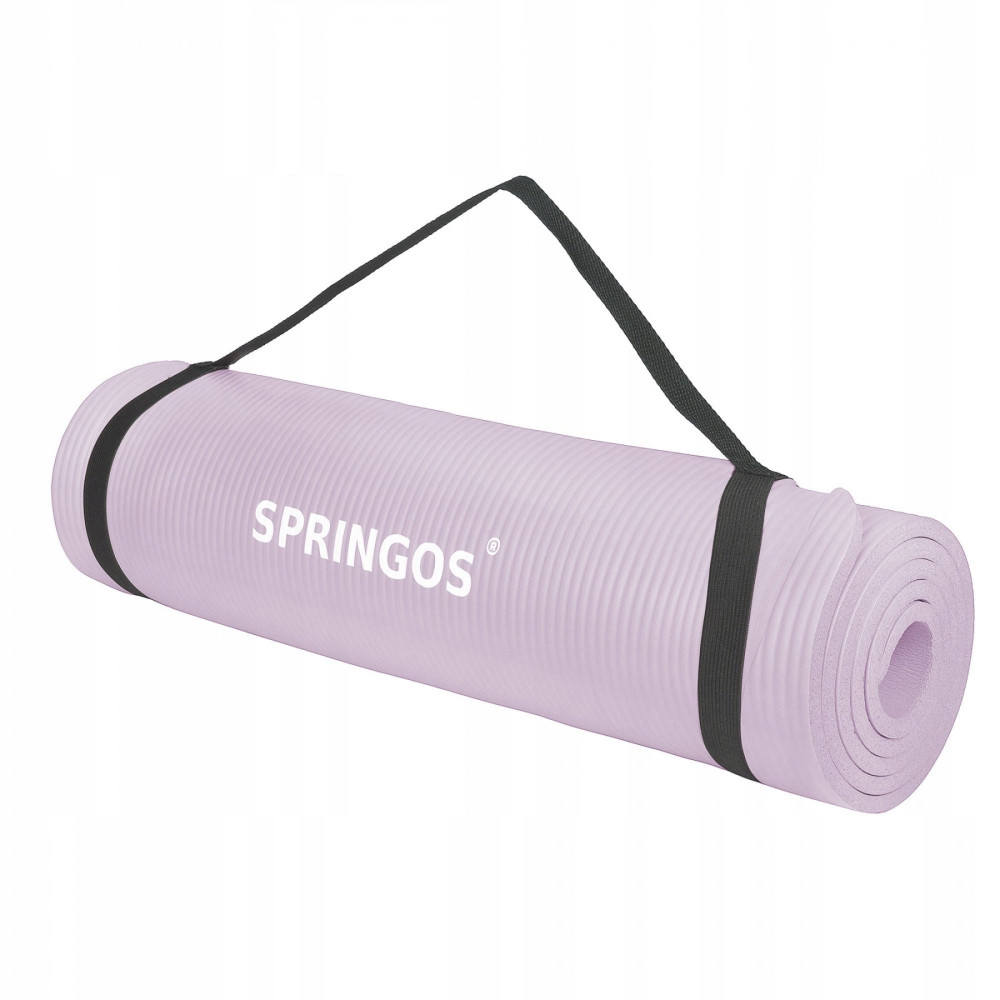 Коврик (мат) для йоги та фітнесу Springos NBR 1 см Purple (YG0038)
