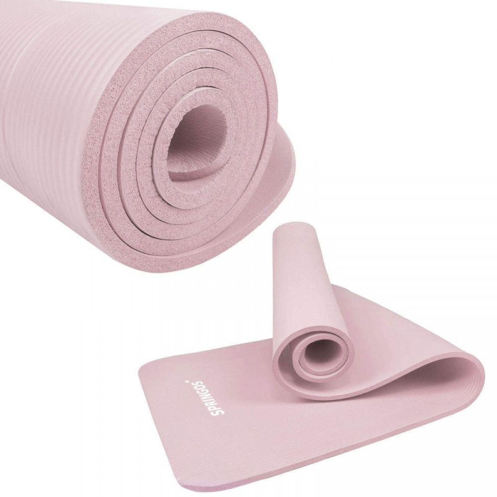 Коврик (мат) для йоги та фітнесу Springos NBR 1.5 см Pink (YG0040)