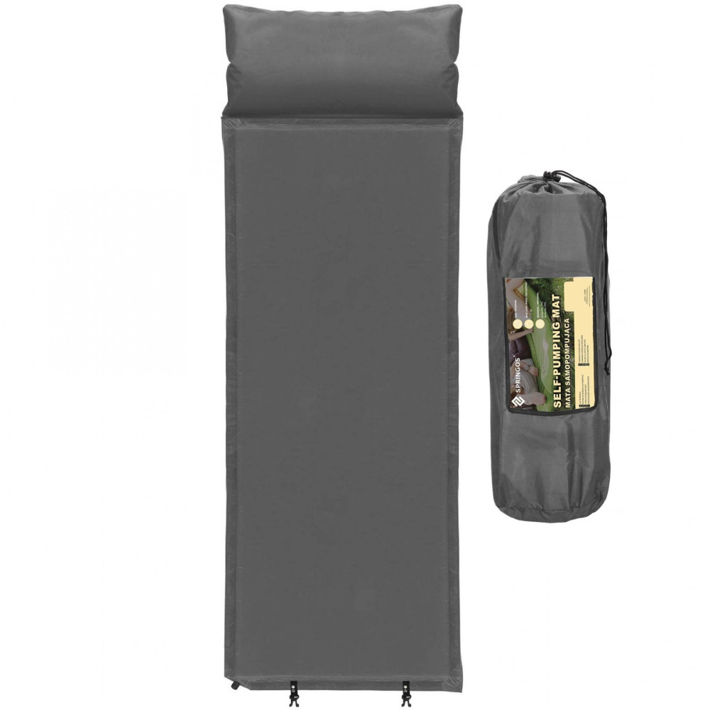 Килимок самонадувний Springos 186 x 53 x 2.5 см з подушкою PM035