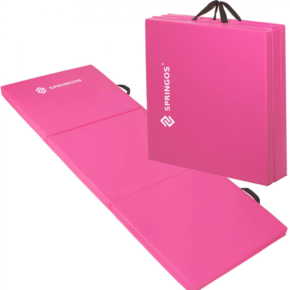 Мат гімнастичний складний Springos 180 x 60 x 5.5 cм Pink FA0061