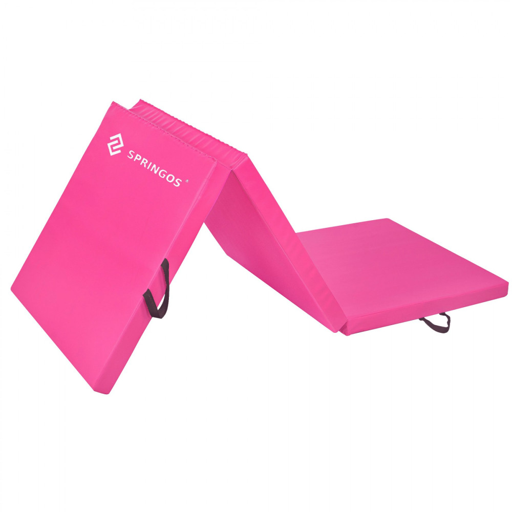 Мат гімнастичний складний Springos 180 x 60 x 5.5 cм Pink FA0061