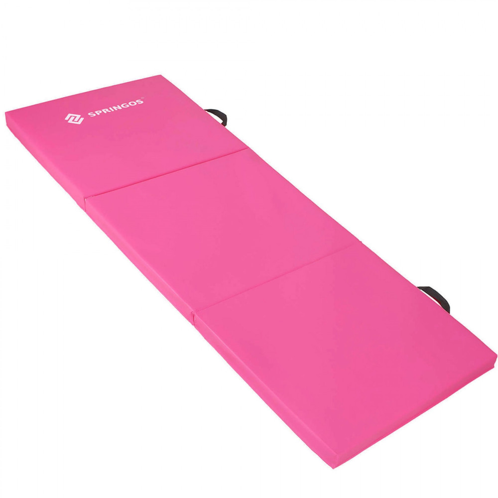 Мат гімнастичний складний Springos 180 x 60 x 5.5 cм Pink FA0061