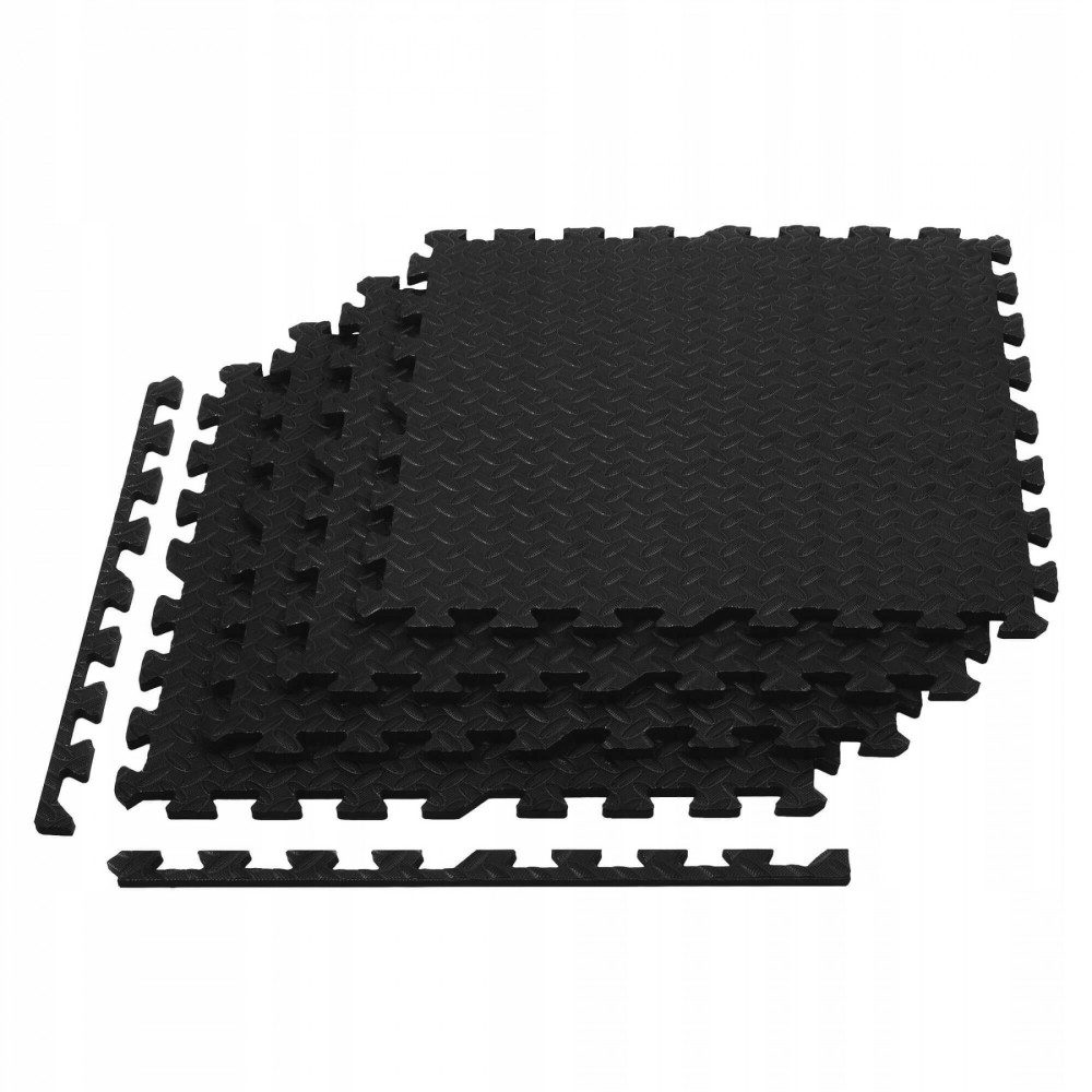 Мат-пазл (ласточкин хвіст) Springos Mat Puzzle EVA 120 x 120 x 1.2 cм Black FM0004