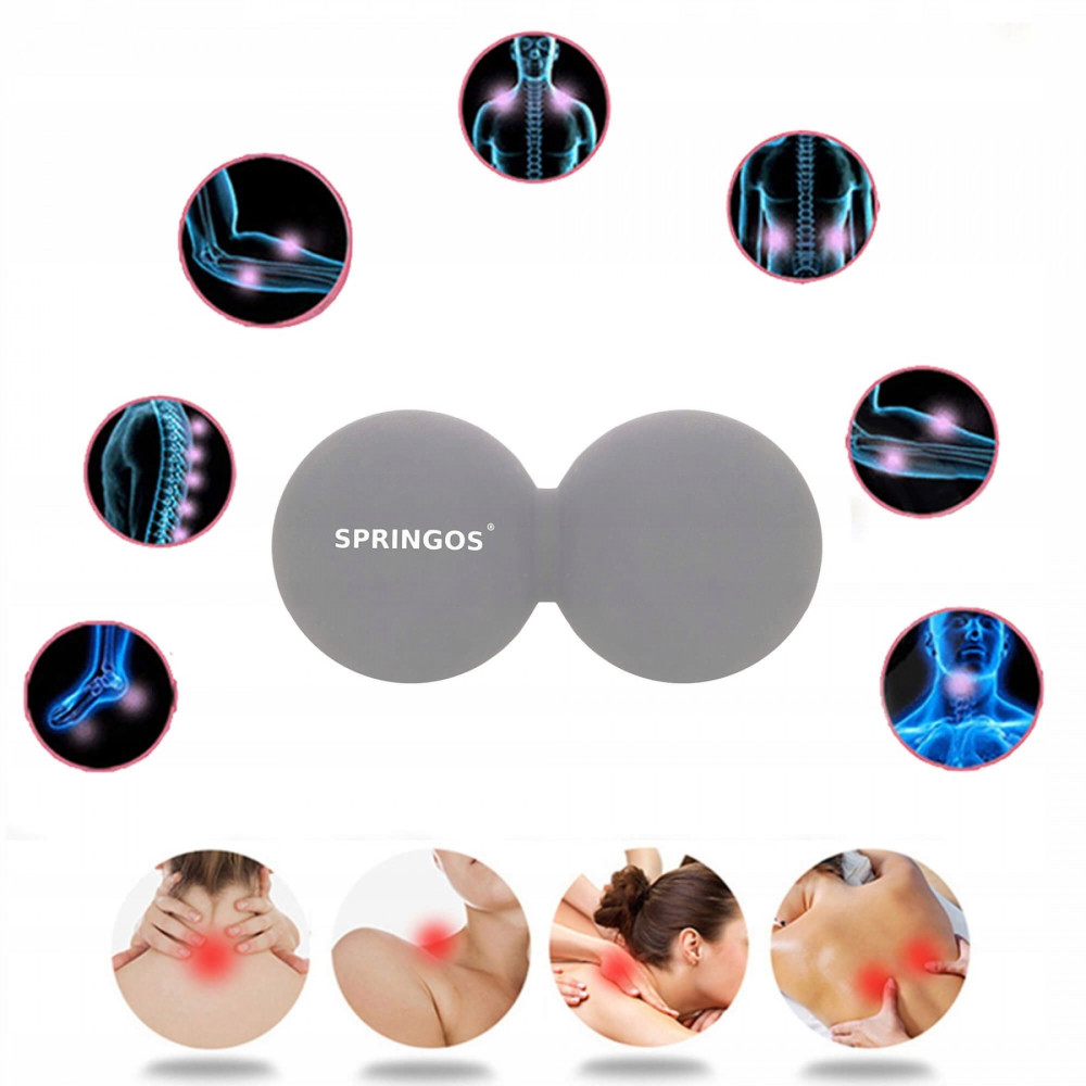 Масажний м'яч подвійний Springos Lacrosse Double Ball 6.5 x 13 см FA0052