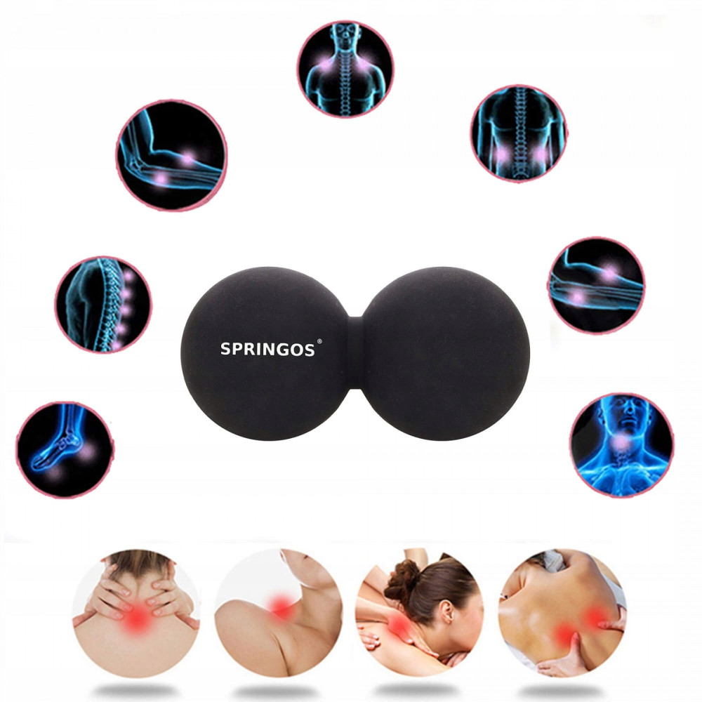 Масажний м'яч подвійний Springos Lacrosse Double Ball 6.5 x 13 см FA0053