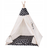 Дитячий намет (вігвам) Springos Tipi XXL White/Black TIP01