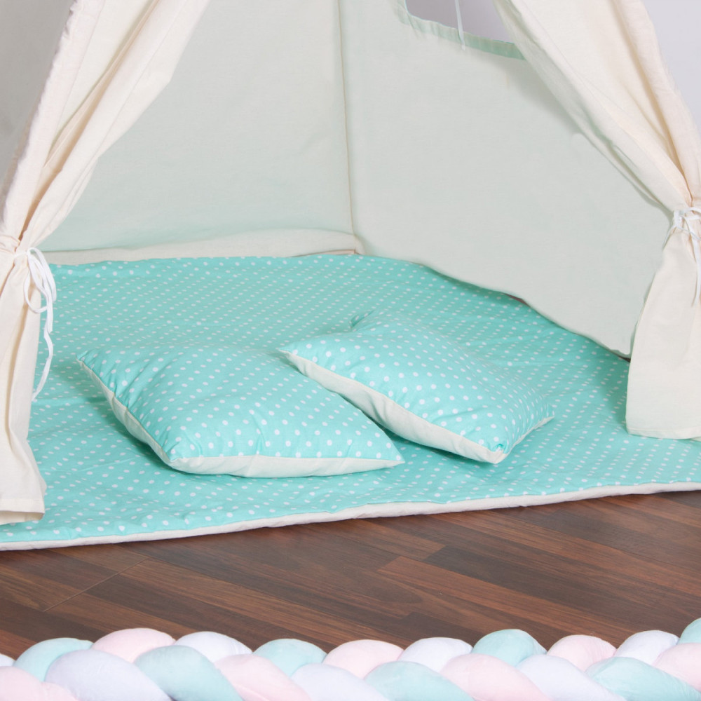 Дитячий намет (вігвам) Springos Tipi XXL White/Mint (TIP04)
