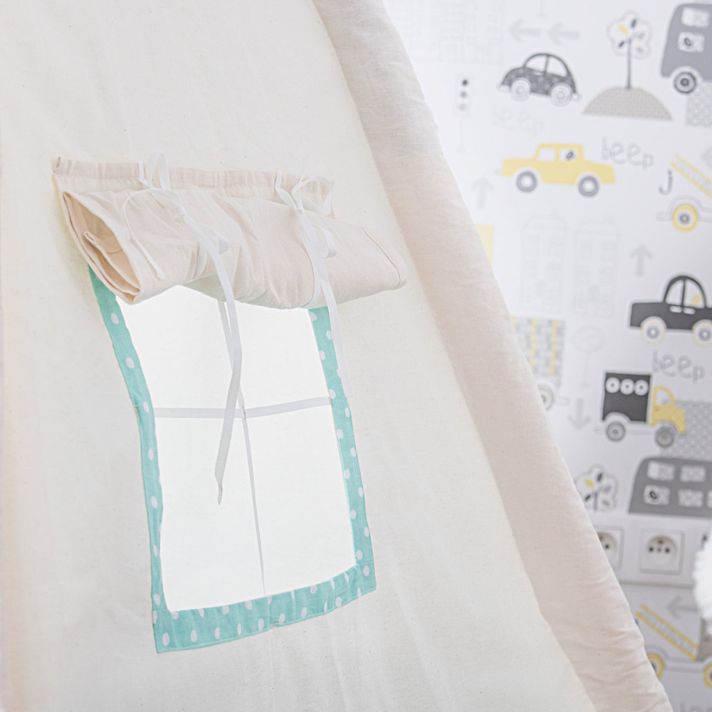 Дитячий намет (вігвам) Springos Tipi XXL White/Mint (TIP04)