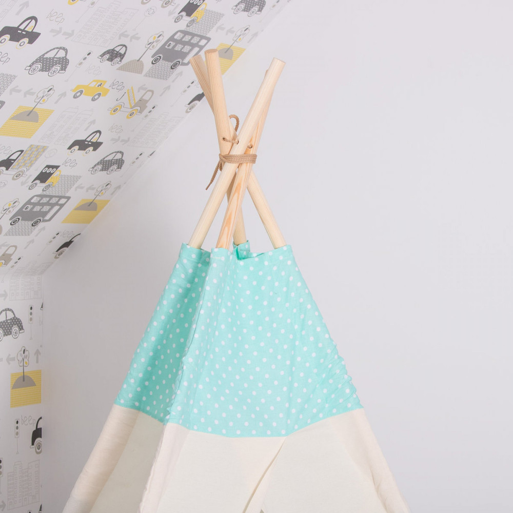 Дитячий намет (вігвам) Springos Tipi XXL White/Mint (TIP04)