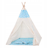 Дитячий намет (вігвам) Springos Tipi XXL White/Sky Blue TIP05