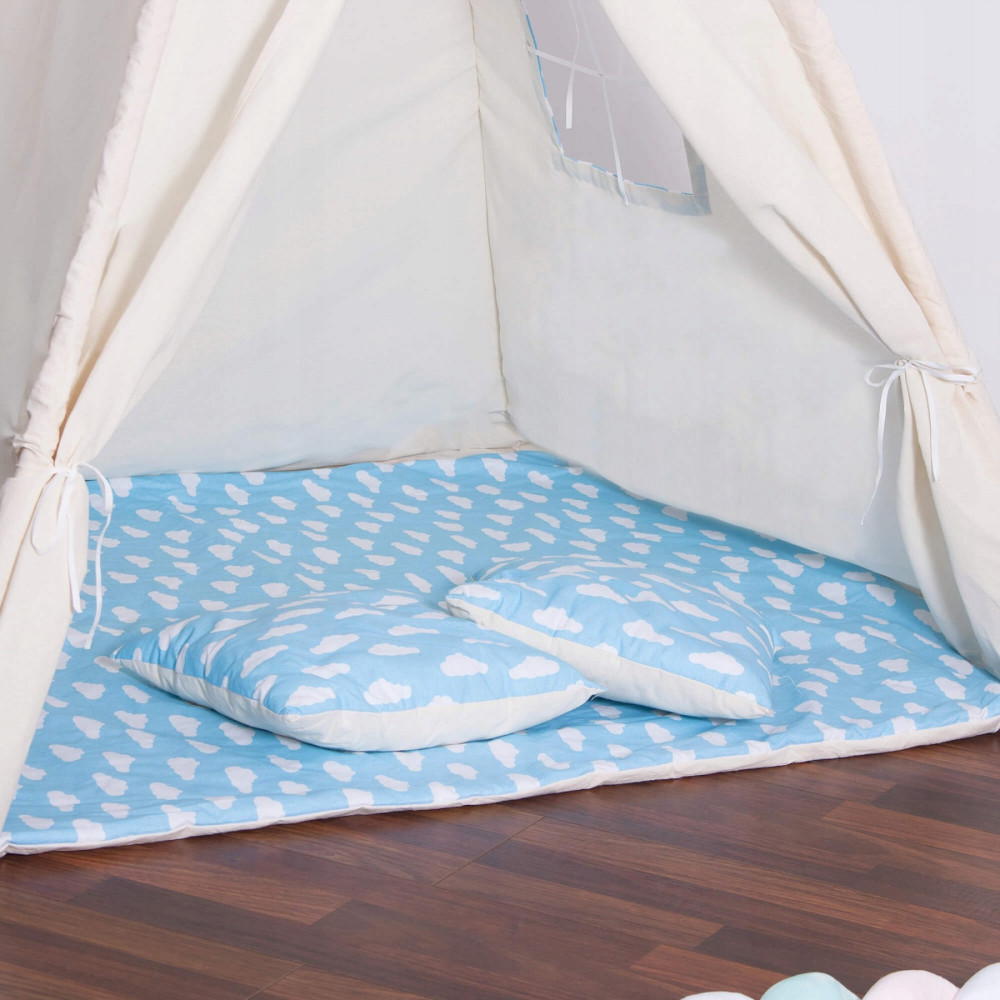 Дитячий намет (вігвам) Springos Tipi XXL White/Sky Blue TIP05