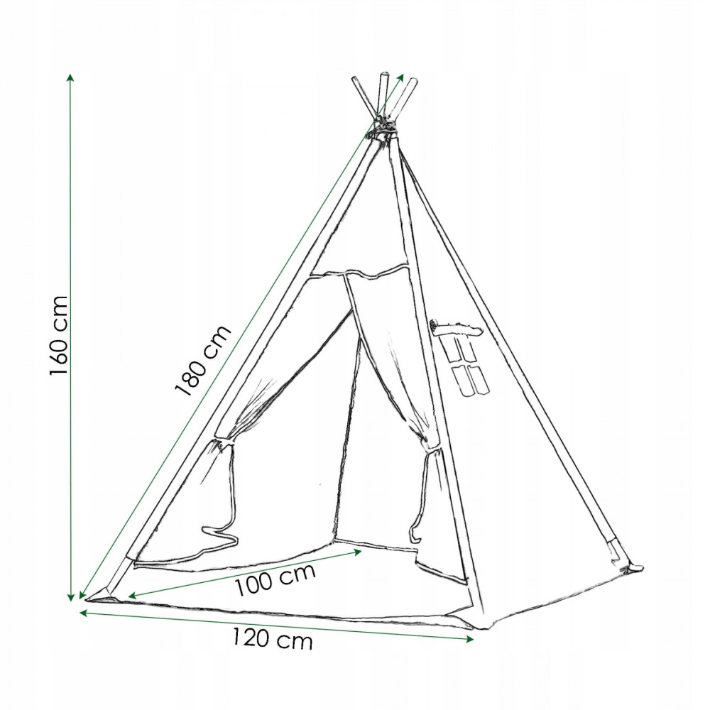 Дитячий намет (вігвам) Springos Tipi XXL White/Sky Blue TIP06